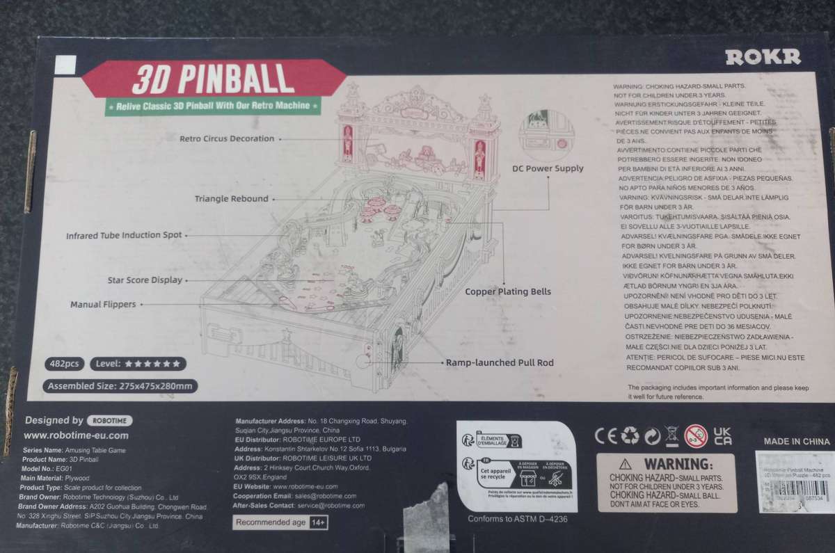 3D PINBALL MACHINE WITHG DC POWER SUPPLY