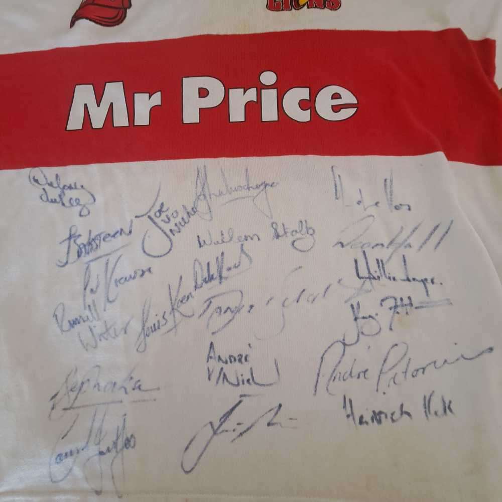 Signed Lions No.6 Rugby Jersey