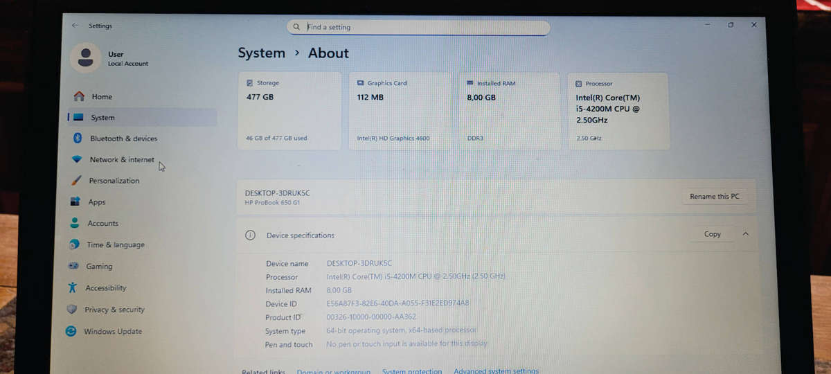 HP Probook 650 i5