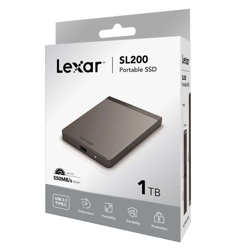 Lexar External 1TB Portable SSD SL200 Solid State Drive