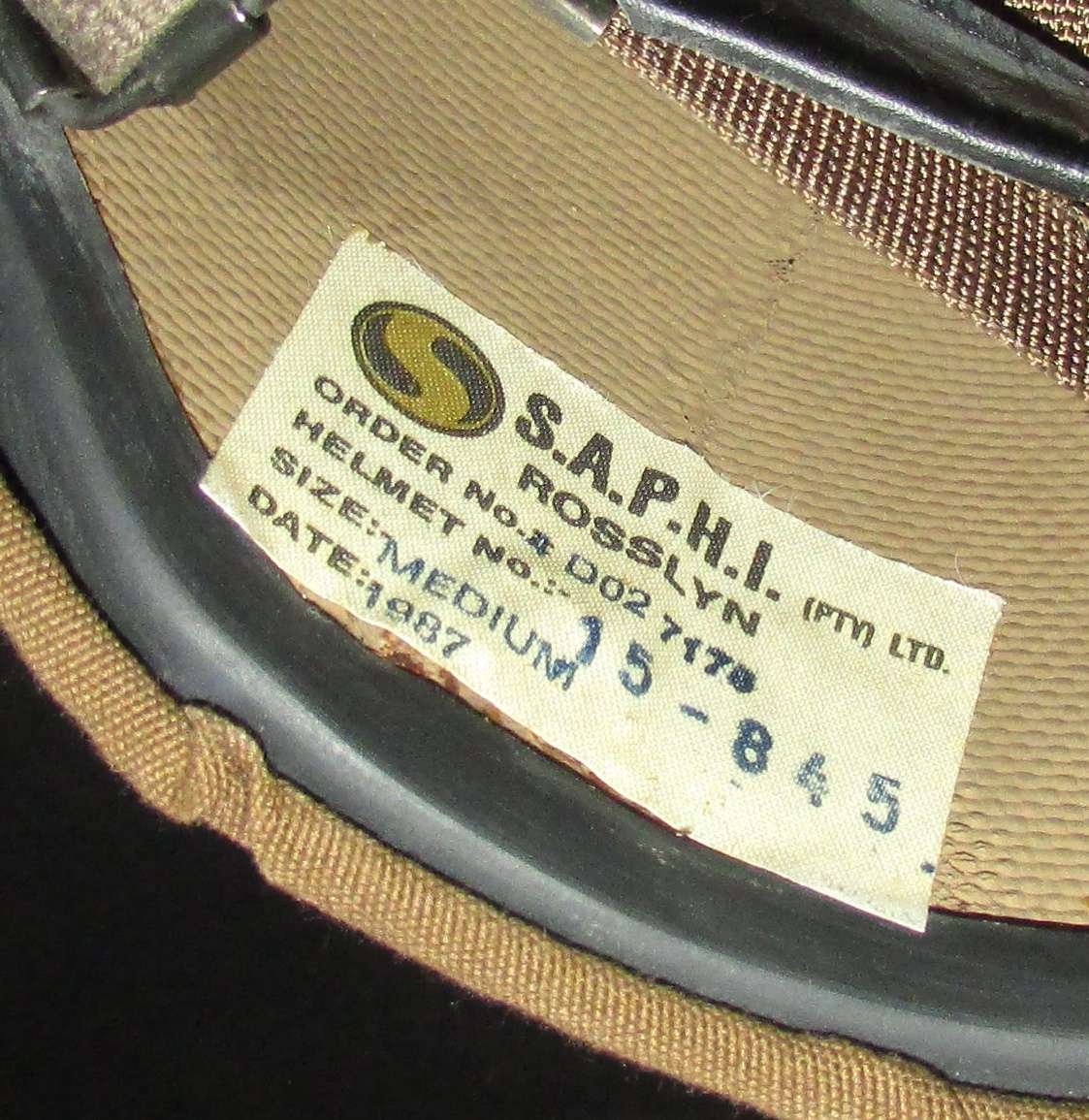 SADF - M87 Kevlar Helmet with Cover - Mint and Unworn