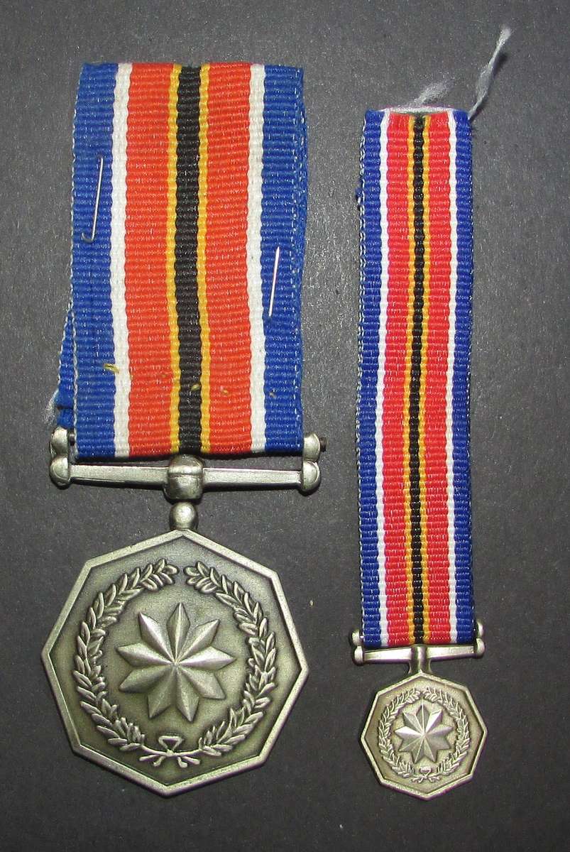 SANDF - Full Size General Service Medal with Miniature - Low Number 583