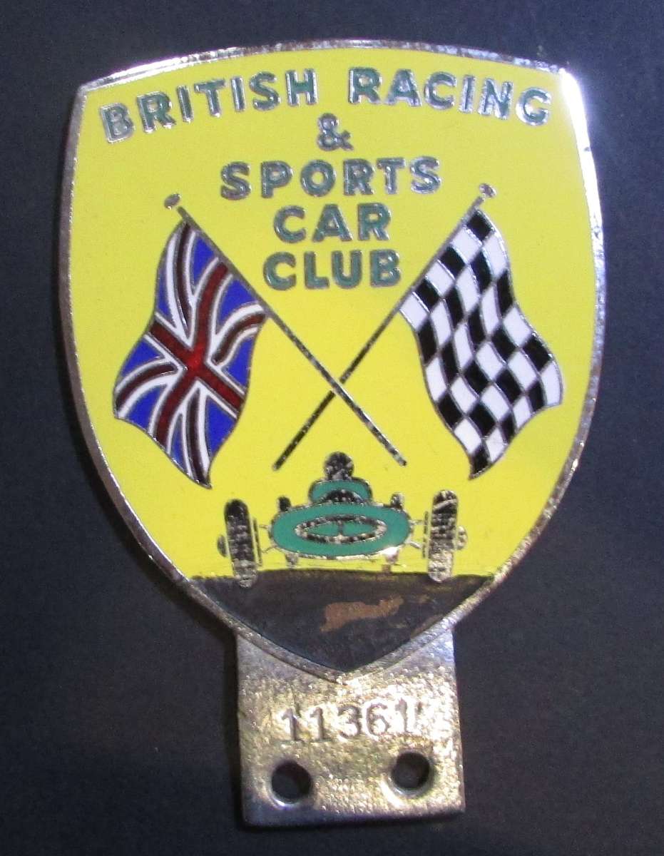 Vintage Car British Racing & Sports Car Club Badge / Front Grill Decal Brass