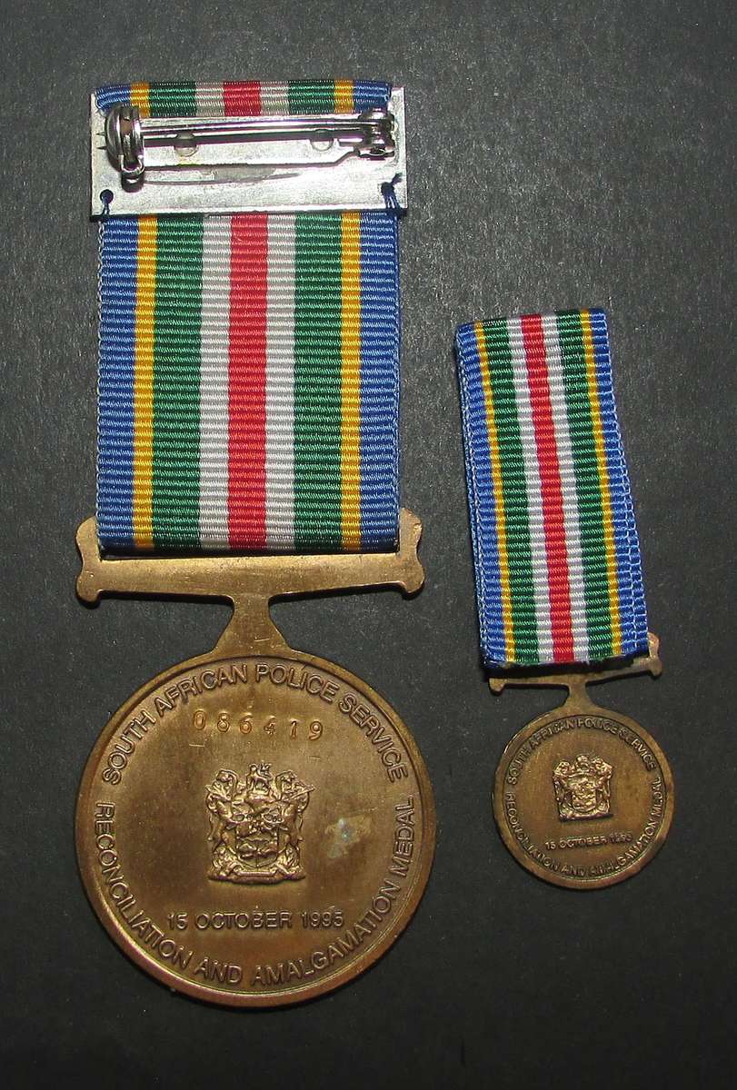 Full Size SAP Reconciliation and Amalgamation Medal with Miniature