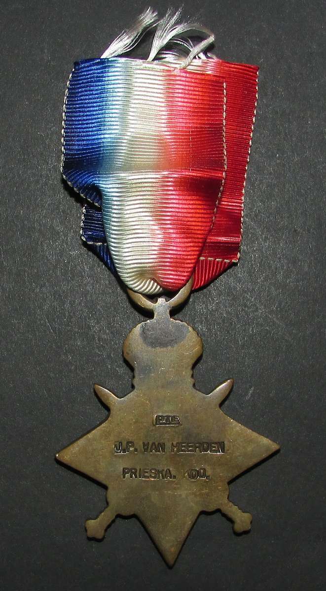 Full Size World War One 1914/15 Star to:PTE J.P Van Heerder Prieska Commando