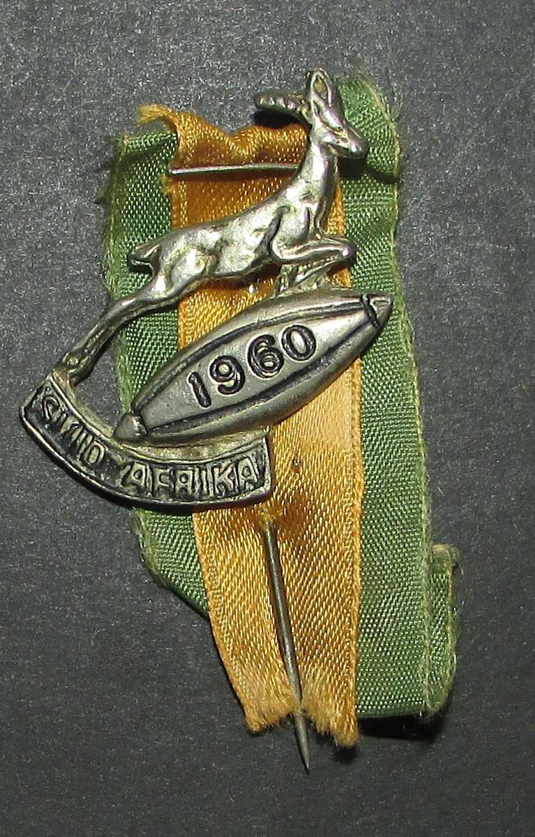 1960 Springbok Rugby Stick Pin Badge