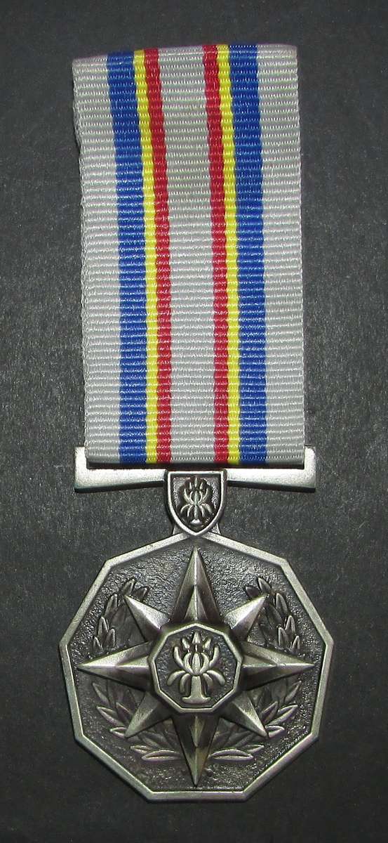 Full Size South African Police 10 Year Service Medals - Sterling Silver