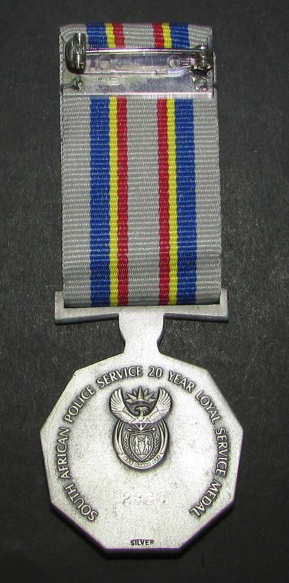 Full Size South African Police 10 Year Service Medals - Sterling Silver