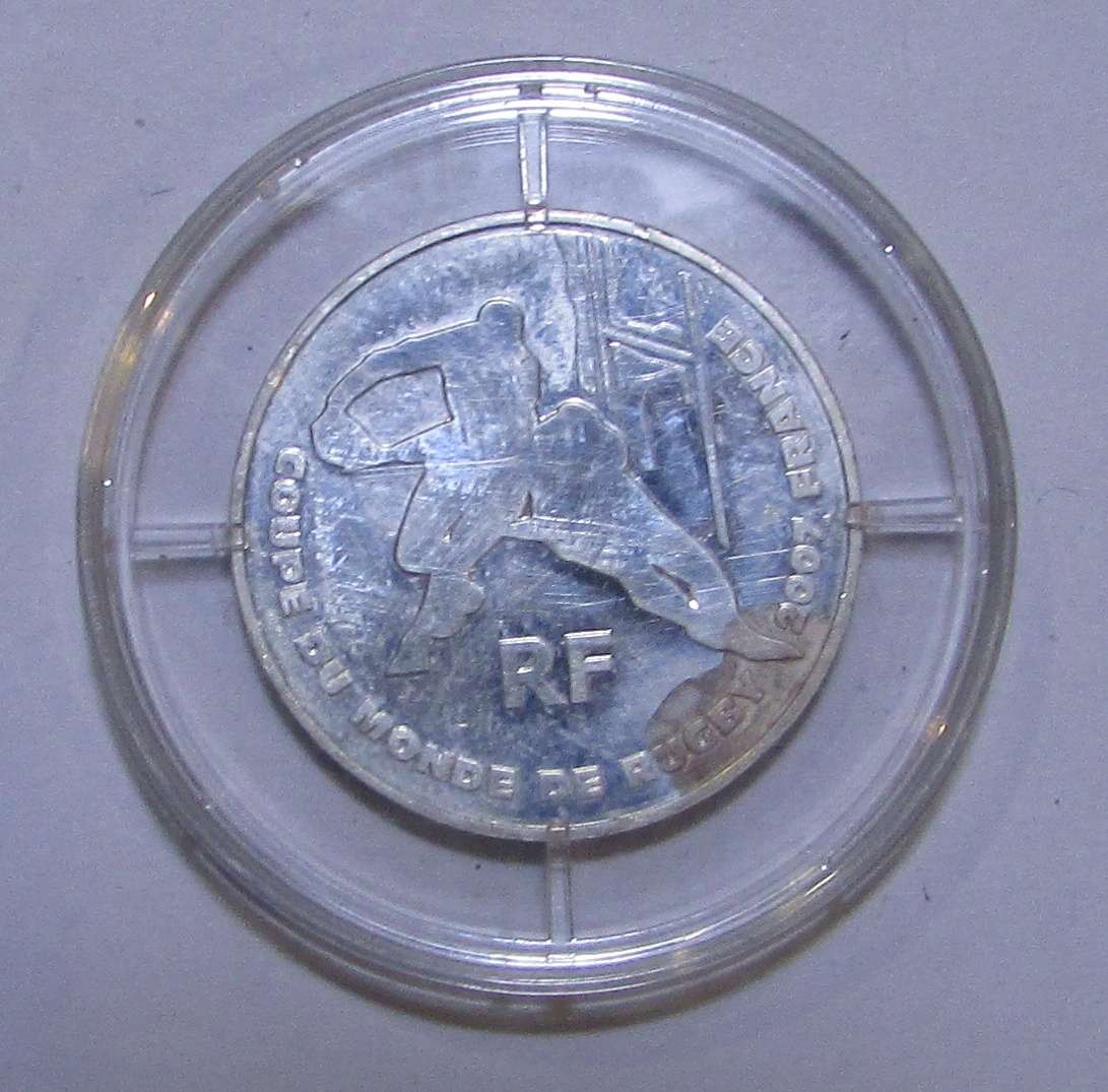 FRANCE 2007 RUGBY WORLD CUP SILVER 1/4 EURO