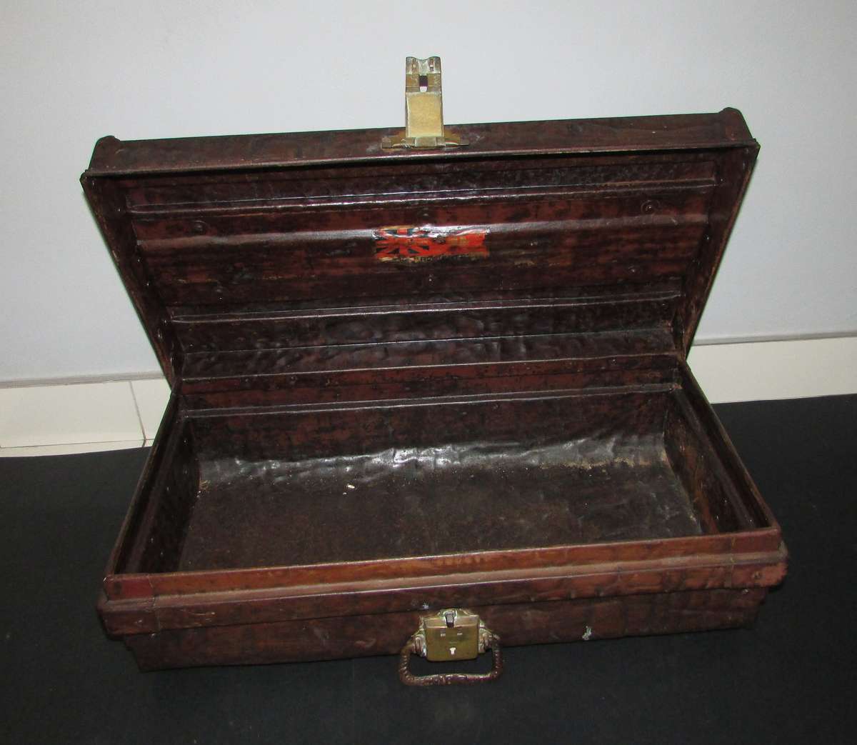 Antique British Metal Trunk