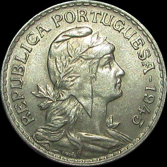 Portugal 1 Escudo 1945 Silver Coin Choice Uncirculated
