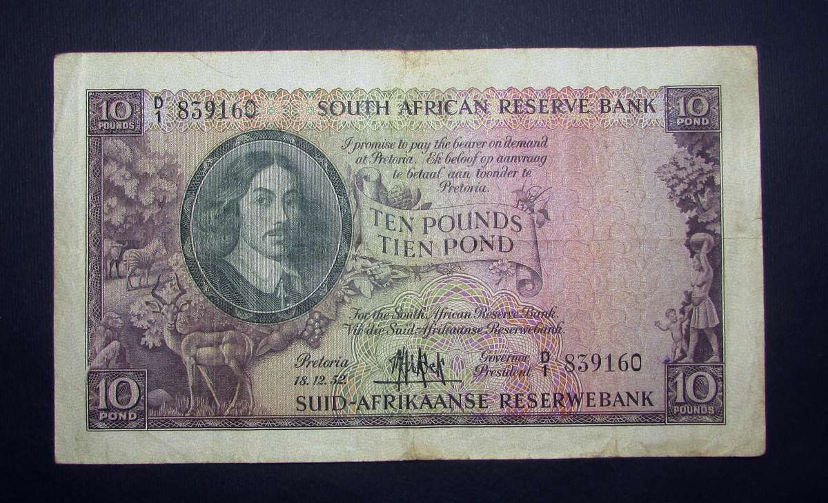 Union of South Africa :MH De Kock 10 Pound Banknote