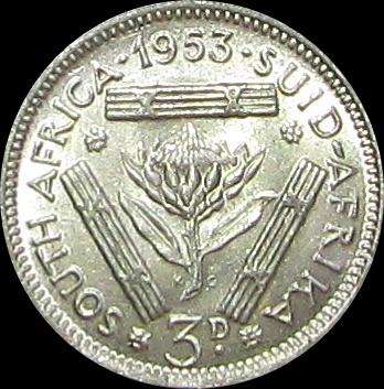 Union of South Africa - 1953 Silver 3D