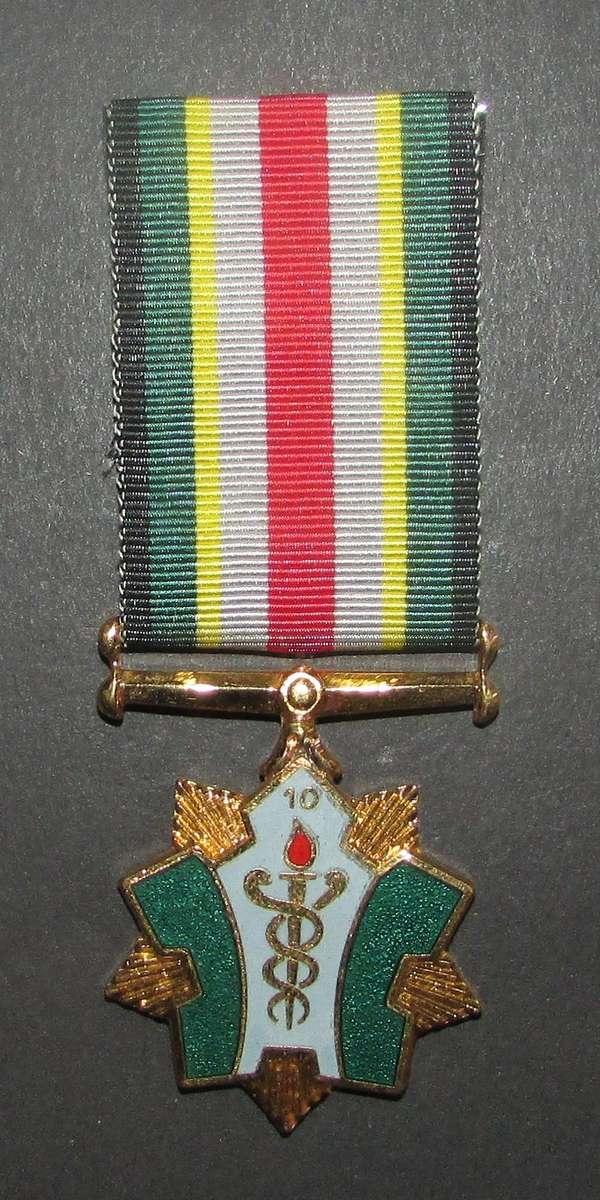 Suid-Afrikaanse Noodhulpliga / The South African First Aid League Medal for 10 Years Service