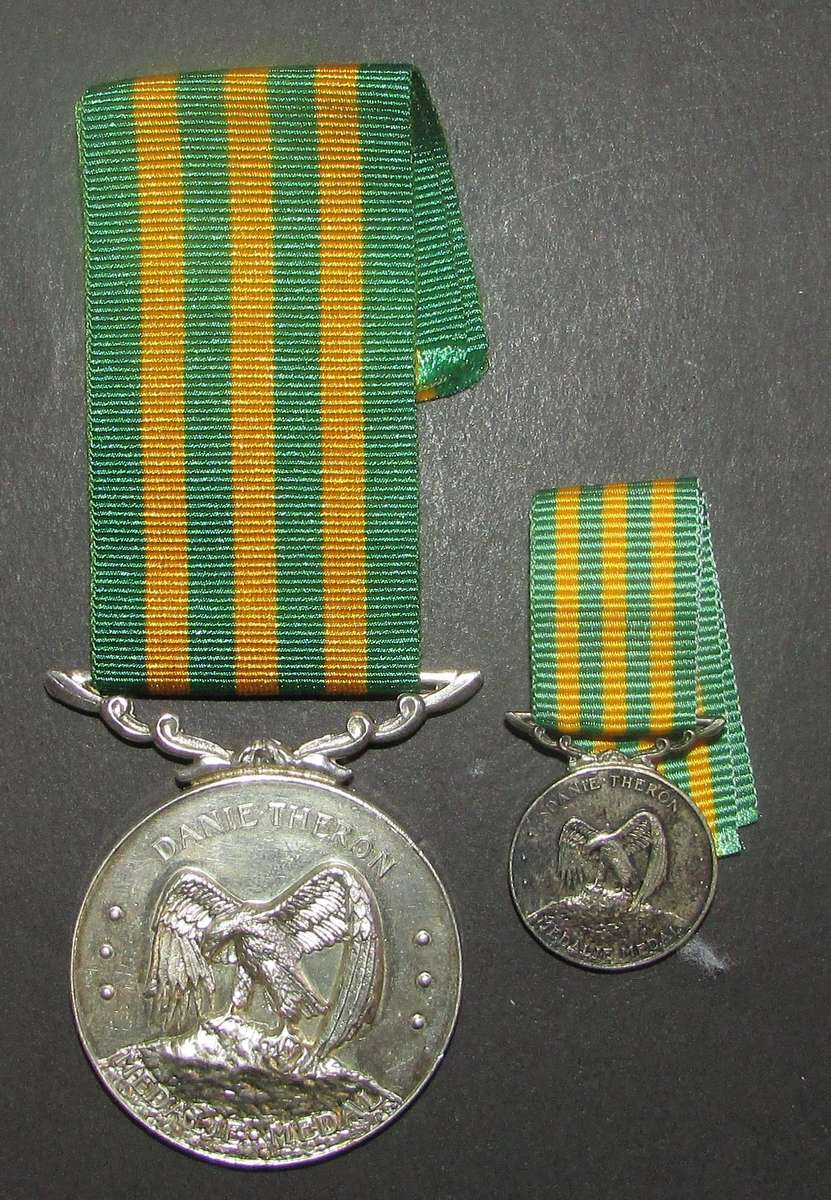SADF - Full Size Plus Miniature Danie Theron Medal - Numbered
