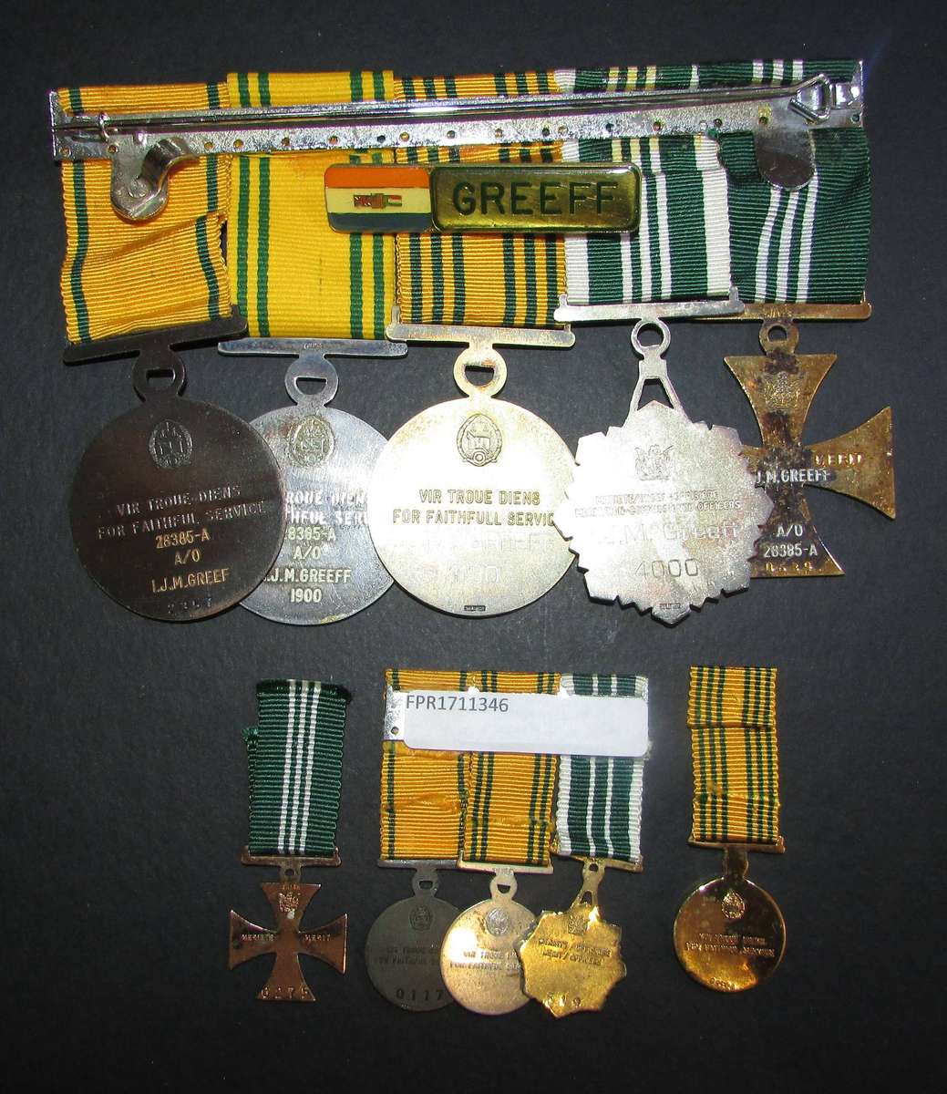 Full Size with Miniatures South African Prison Services Group:28385-A A/O IJM.Greeff