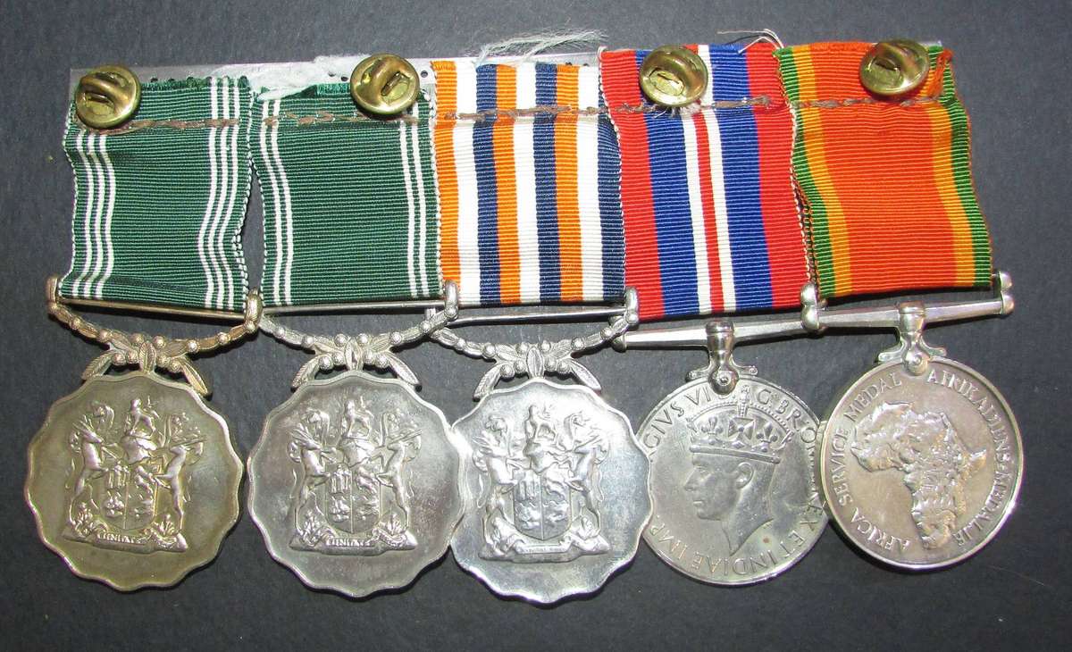 Full Size World War Two/SADF Permanent Forces Group of 5:546279 K.van Meir