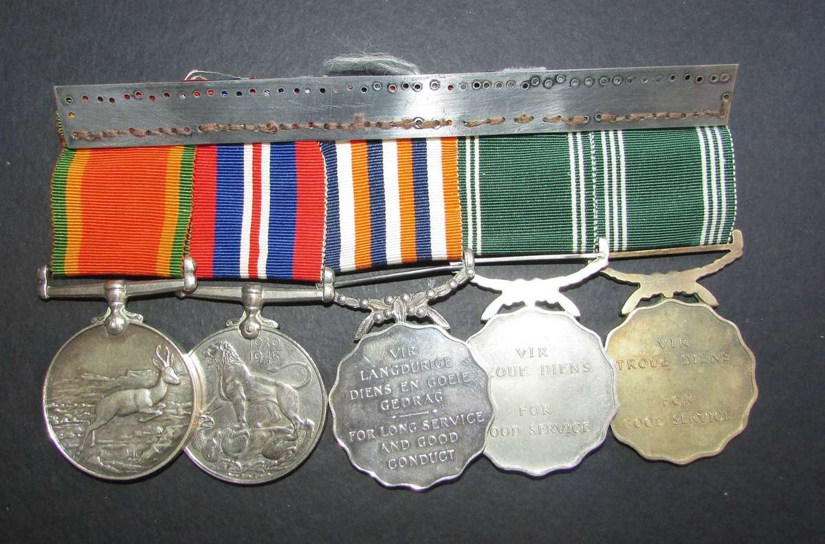 Full Size World War Two/SADF Permanent Forces Group of 5:546279 K.van Meir