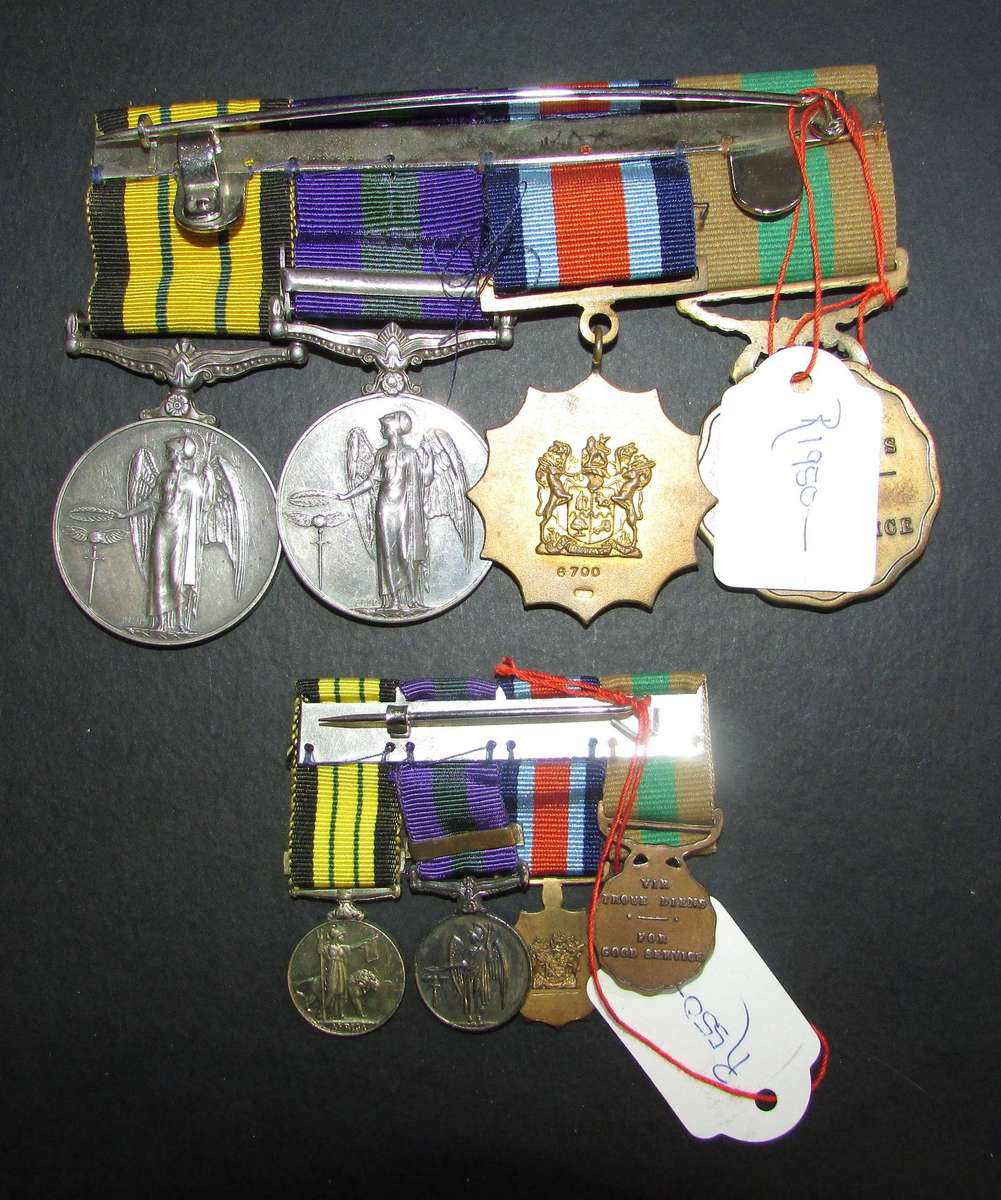 Full Size World War Two/SADF Group of 4 with Miniatures:T/66748 CPL W.D.Smith R.A.S.C