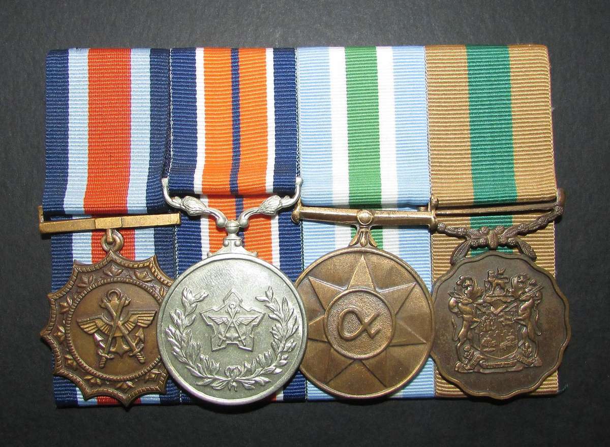 SADF - Full Size Court Mounted MMM Set of 4:84704428 WOII A.R. Harker SA Navy