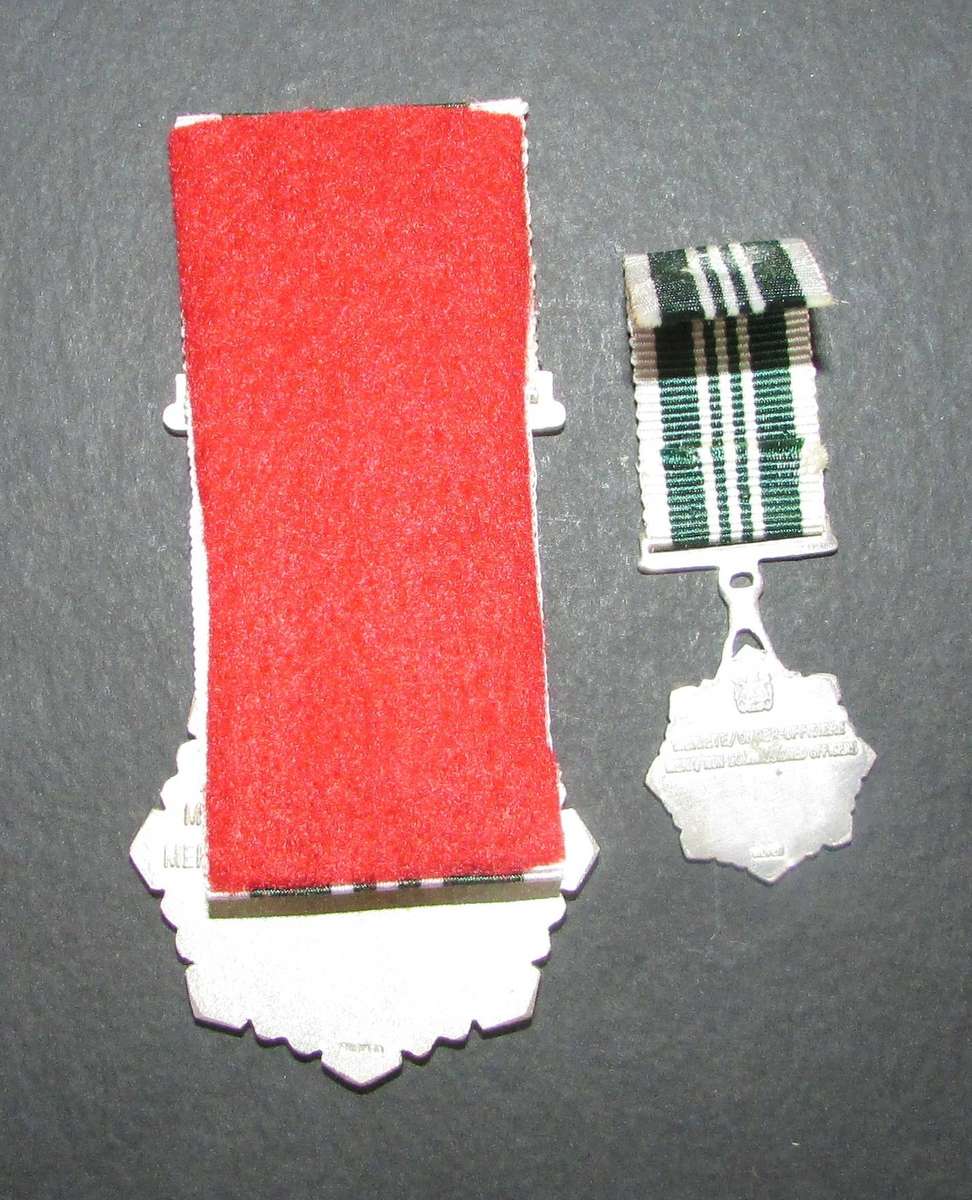 South African Prison Services Star of Merit with Miniature ( Sterling Silver )