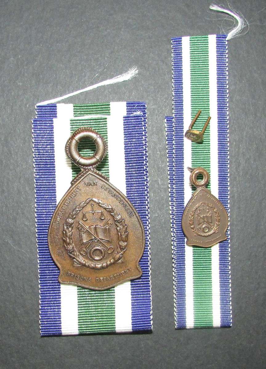 South African Prison Services Faithful Service Medal with Miniature