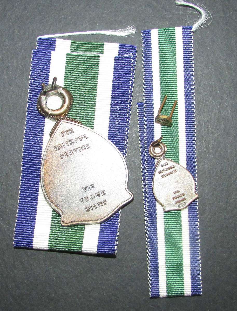 South African Prison Services Faithful Service Medal with Miniature