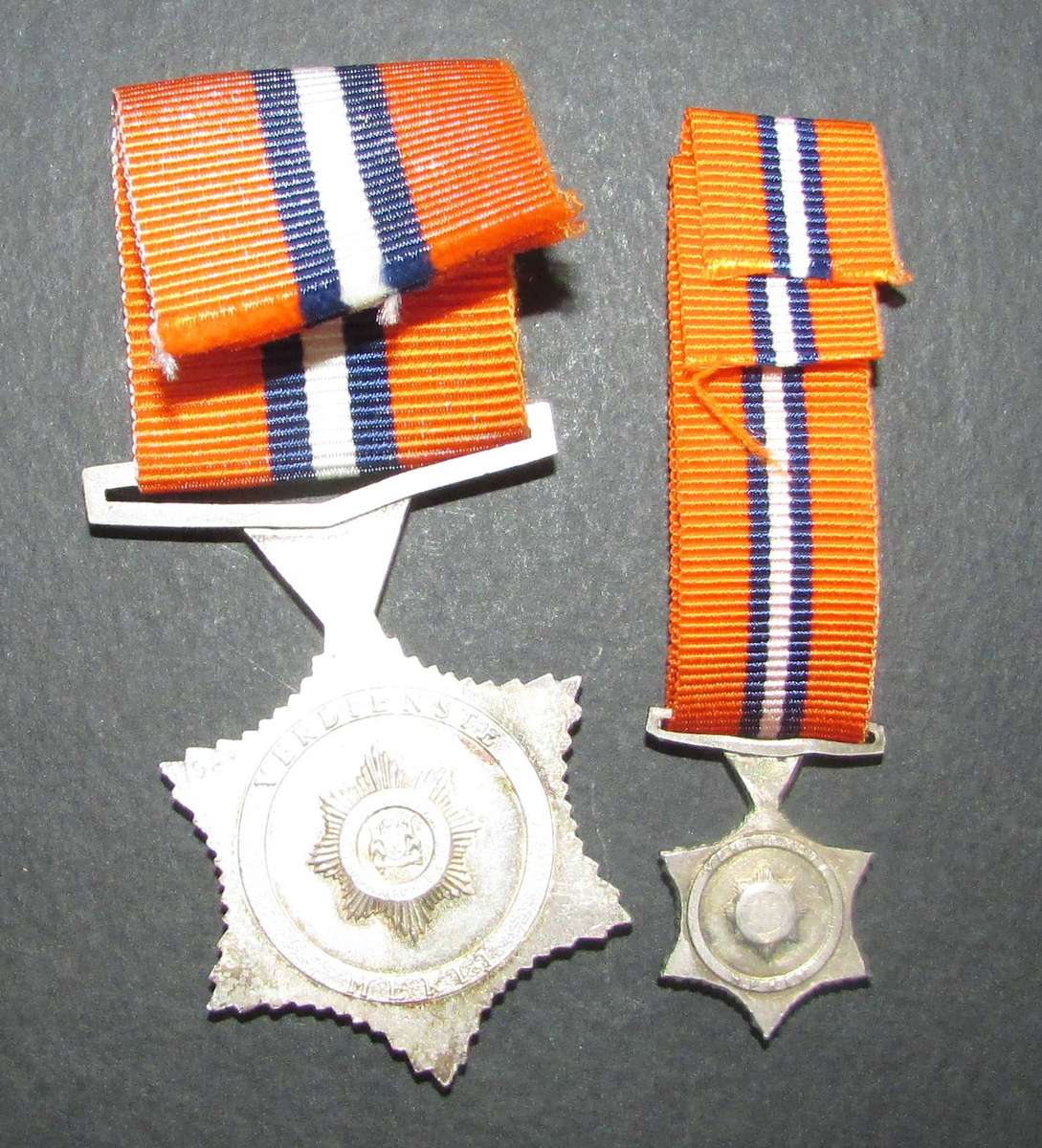 South African Police Star for Merit with Miniature - Not Named but Dated 1983