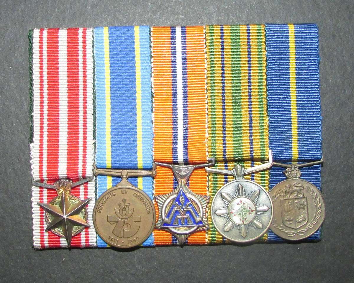 South African Police Service Miniature Medal Lot: Marked LT. Col RA Webb