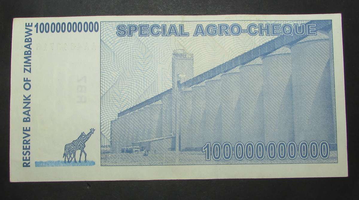 Zimbabwe 100 Billion Dollars Special Agro Cheque