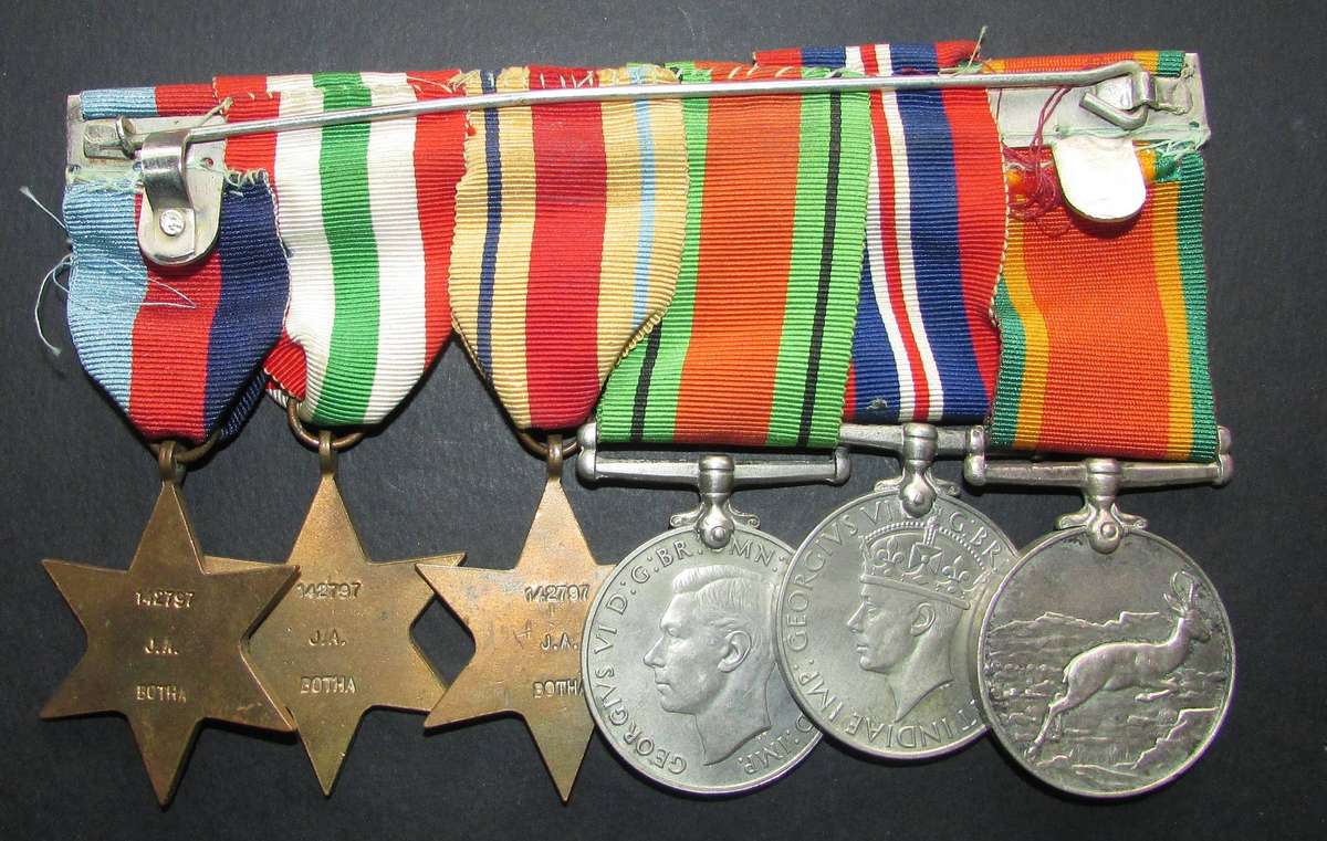 Full Size World War Two Group of 6:142797 J.A.Botha