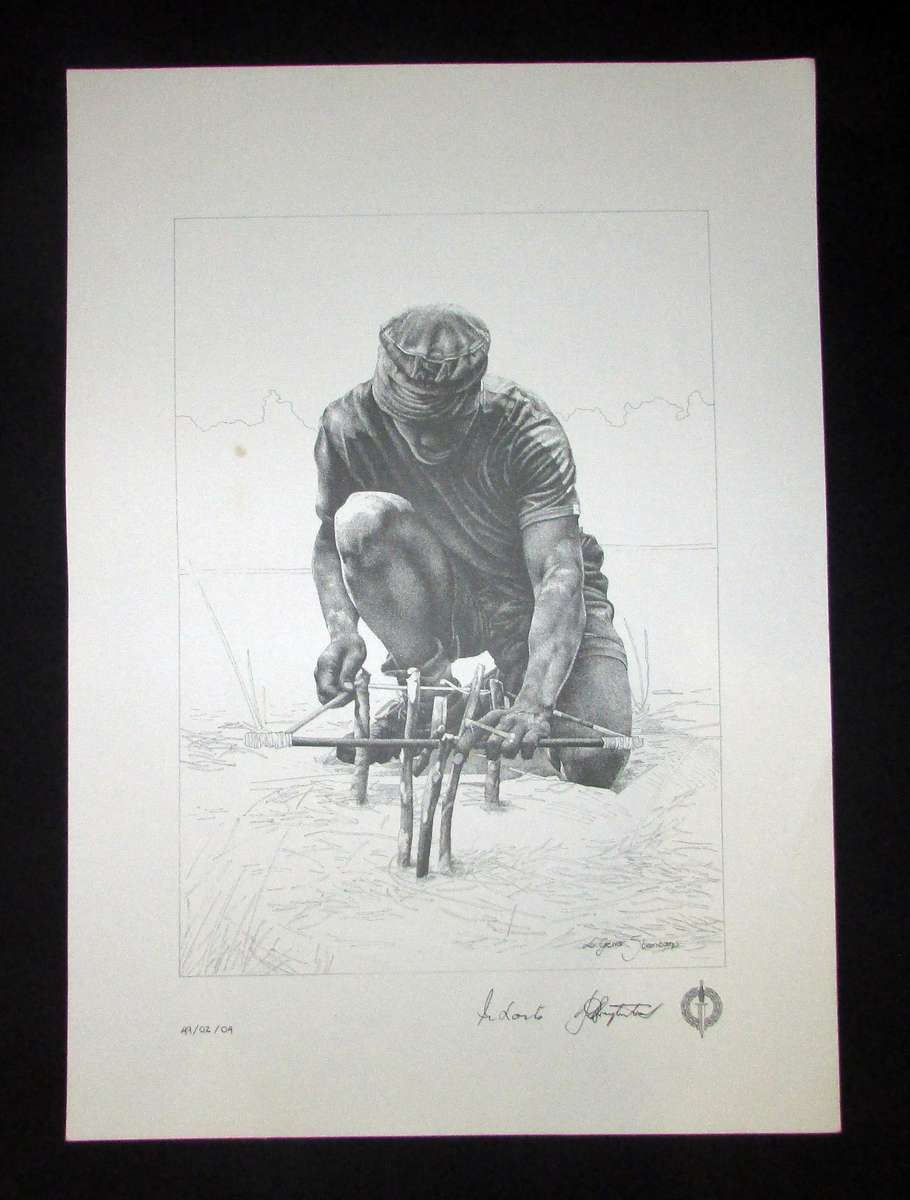 SADF - Special Forces Regiment Pencil Sketch ( Steenkamp ) - Signed