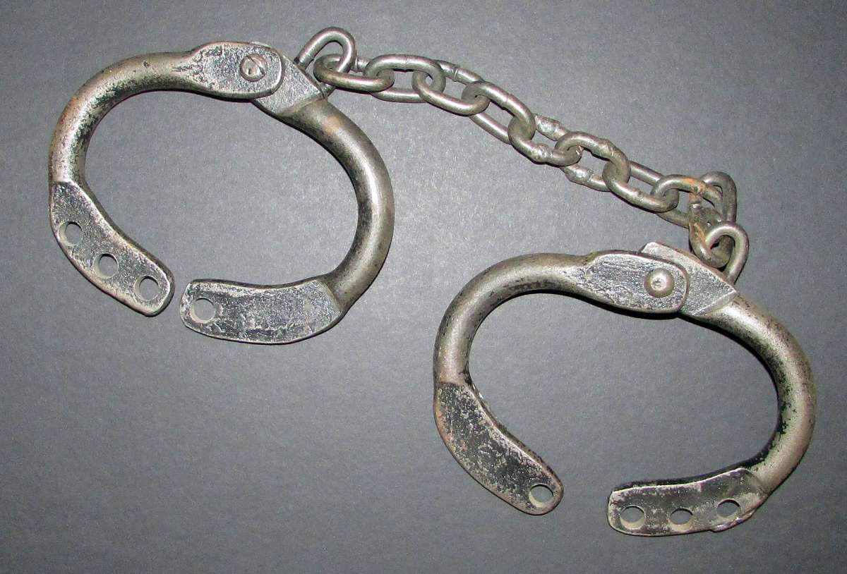 Huge Pair of Antique Foot/Handcuffs