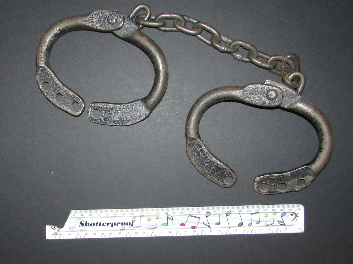 Huge Pair of Antique Foot/Handcuffs