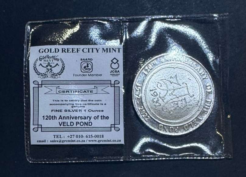 Gold Reef City Mint - 1Oz Silver - 120th Anniversary of the Veld Pond