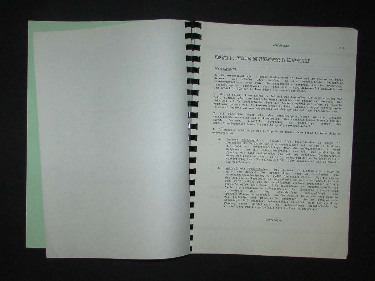 SADF - Restriced - A4 Size Special Forces (Recce) Training Manuel