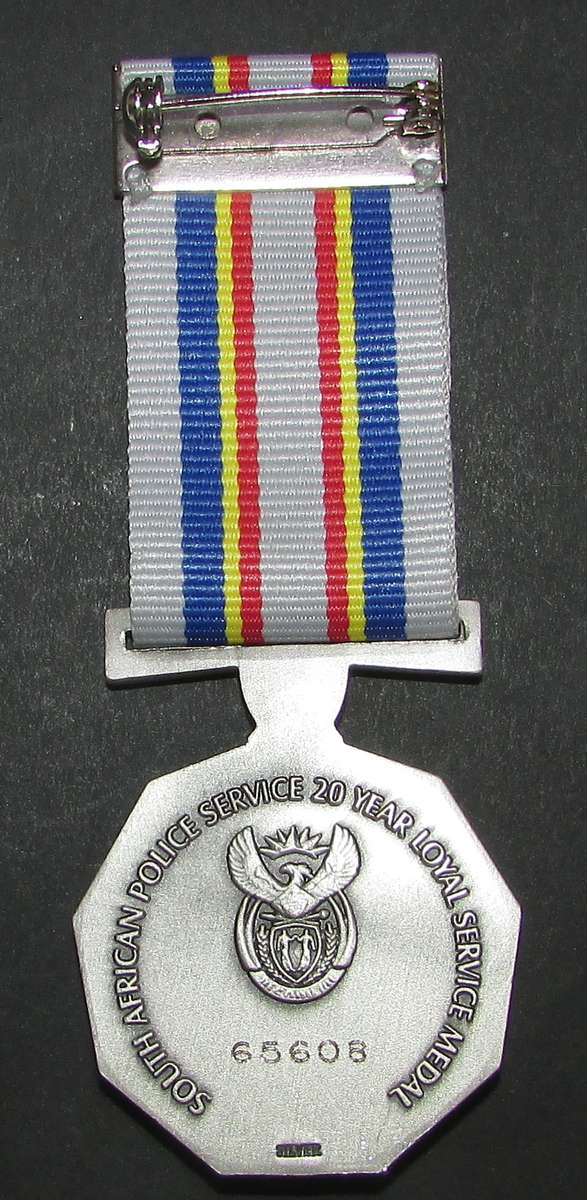 Full Size SA Silver 20 Year Service Medal - Starting under Silver