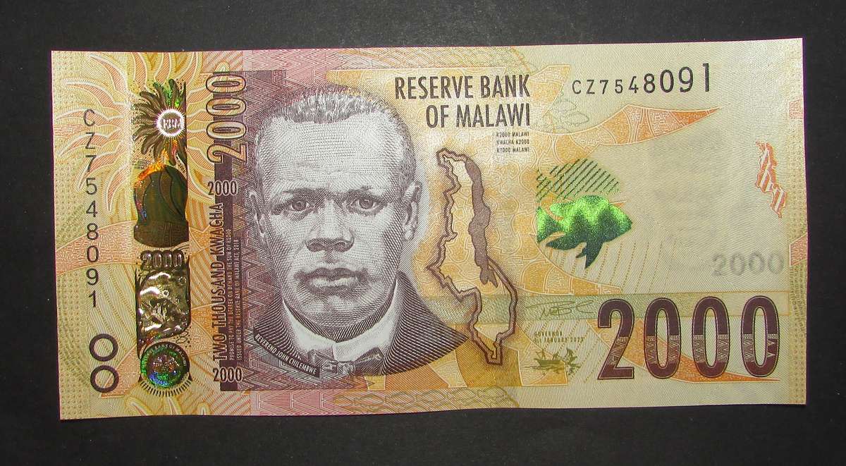 Reserve Bank of Malawi - 2000 Kwacha Notes in Sequence and UNC - Bid Per Note