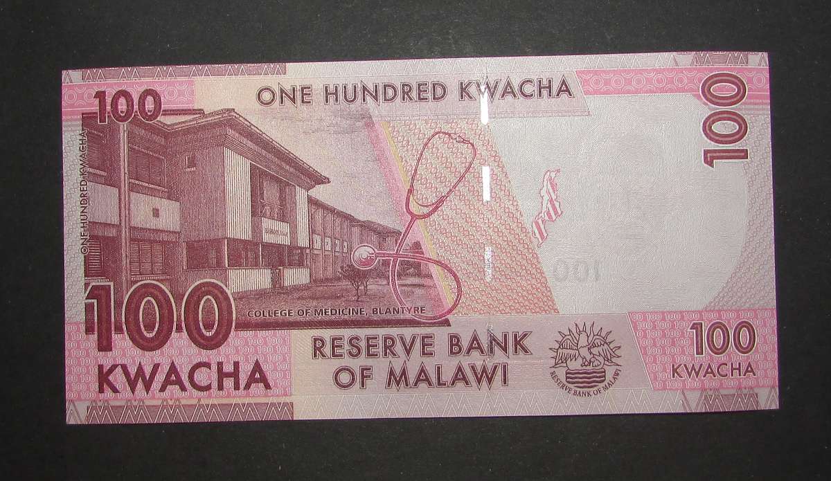 Reserve Bank of Malawi - 100 Kwacha Notes in Sequence and UNC - Bid Per Note