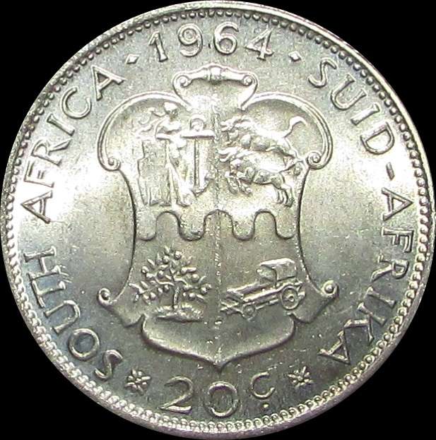 1964 Republic of South Africa Silver 20 Cent Piece