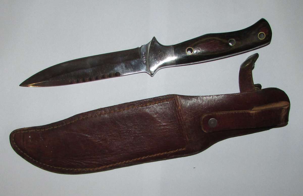 Vintage Bowie Hunting Knife with Sheath