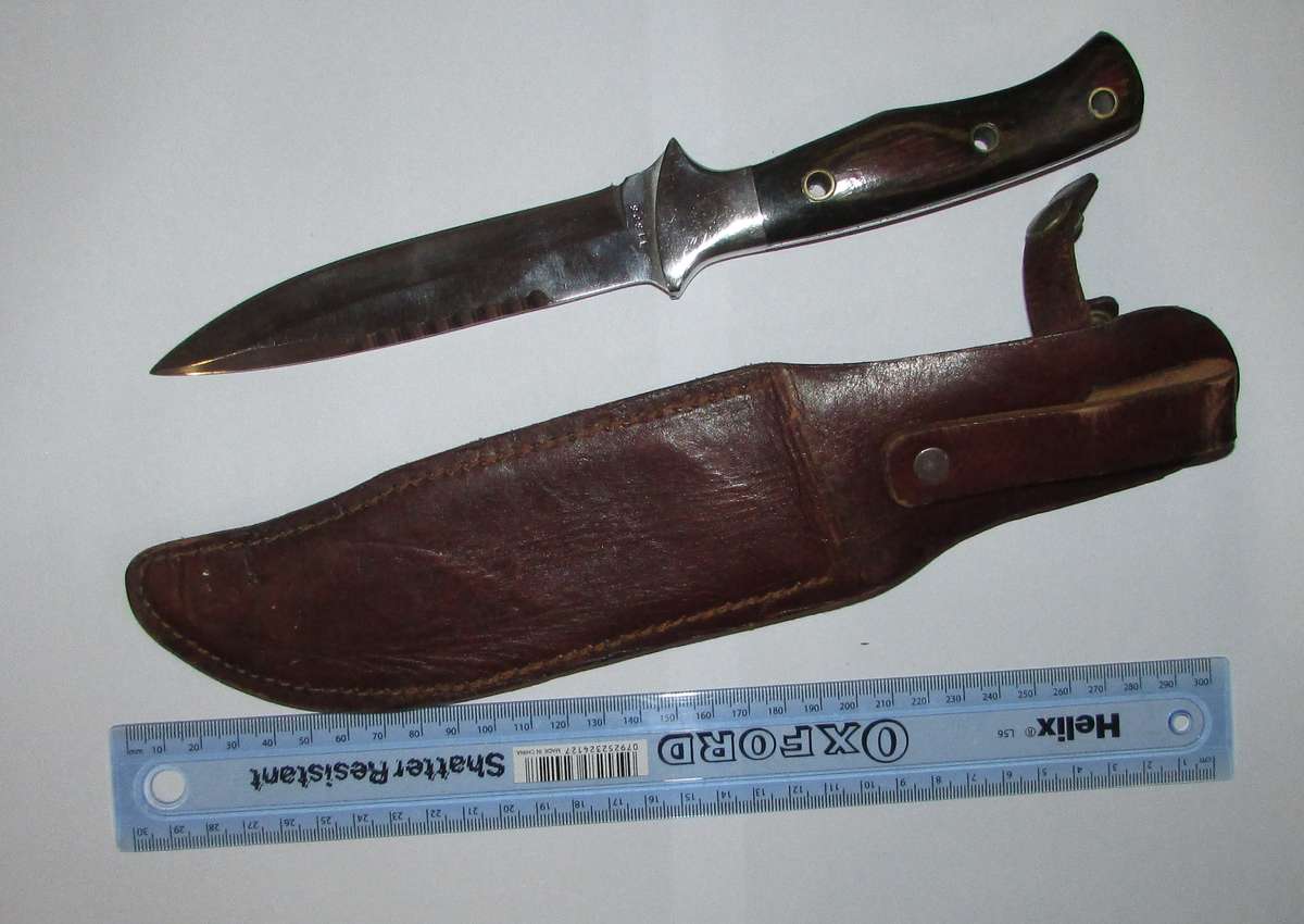 Vintage Bowie Hunting Knife with Sheath