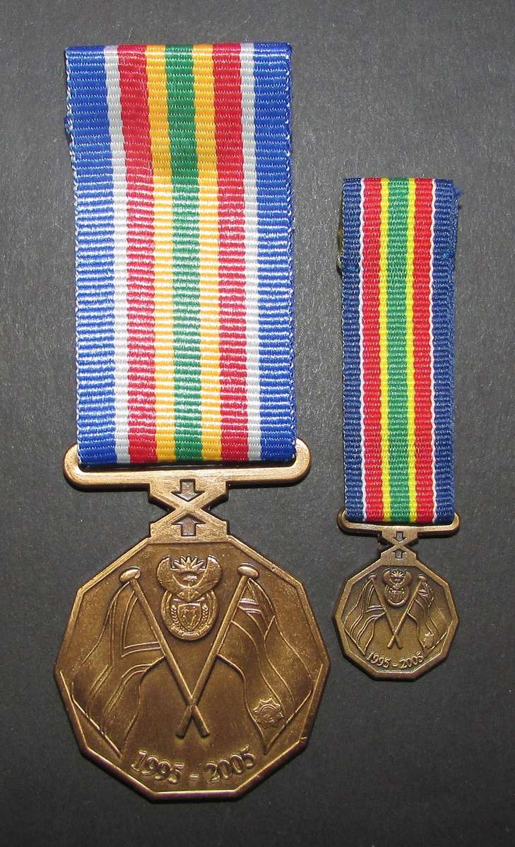 South African Police Service Ten Year Commemoration Medal with Miniature