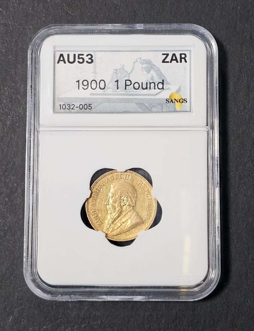 ZAR Gold - 1900 Gold Pond SANGC Graded AU53