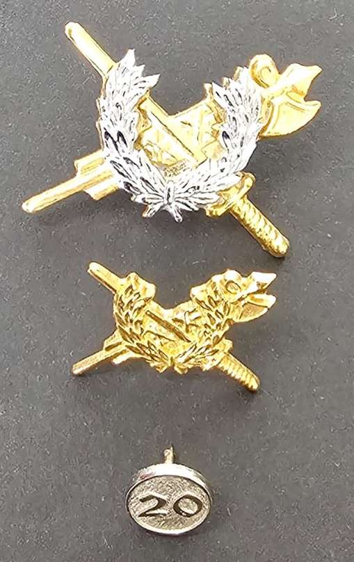 SADF - SAAF Proficiency Breast Badges ( Full Size and Mess Dress ) with 20 Year Service Button Badge