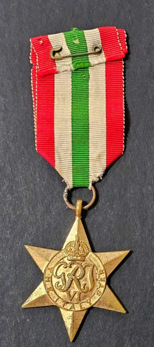 Full Size World War Two War Italy Star:77017 R.E.G Witney