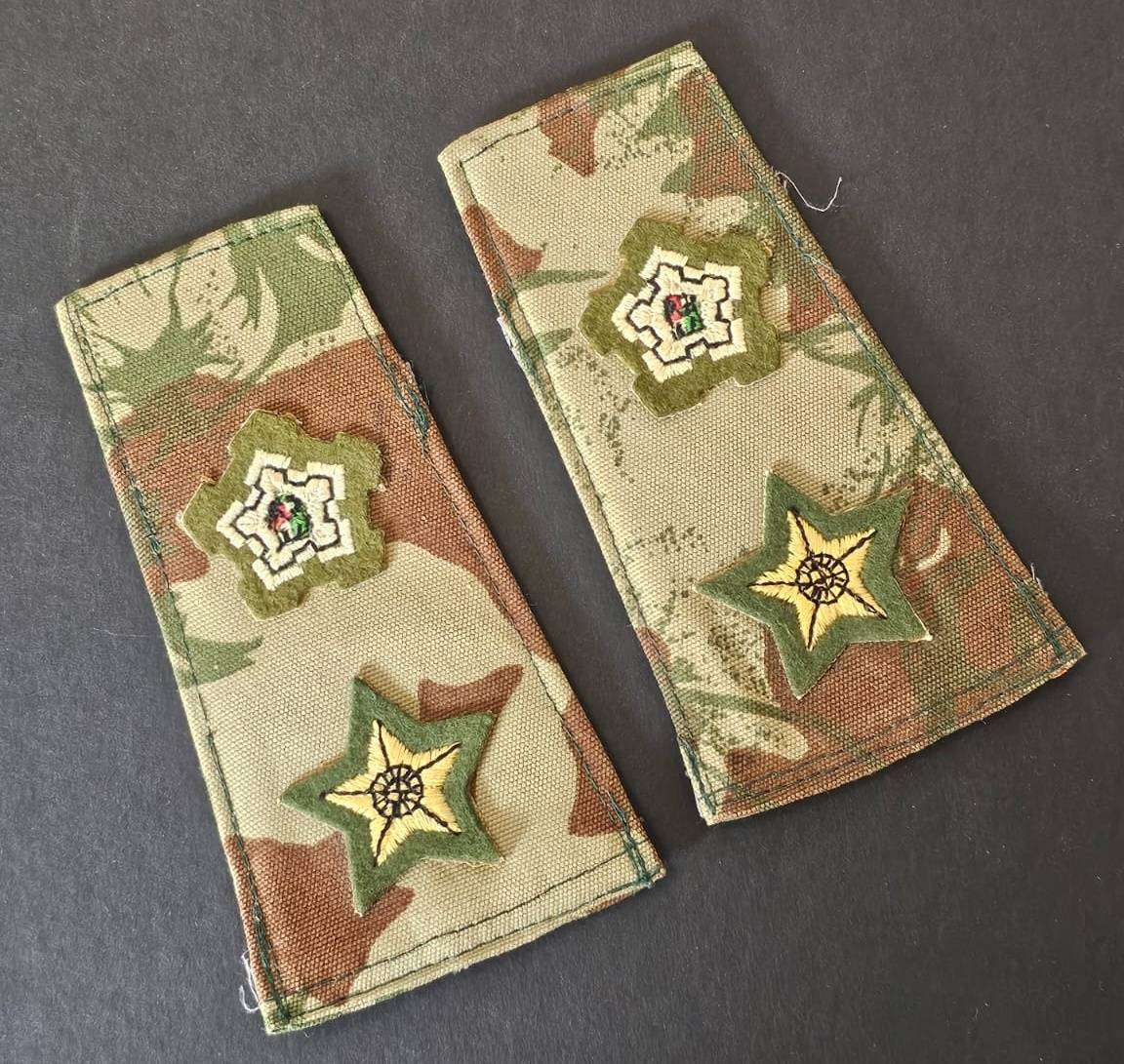 South African Police Special Task Force Camo Colonel Slip on Ranks