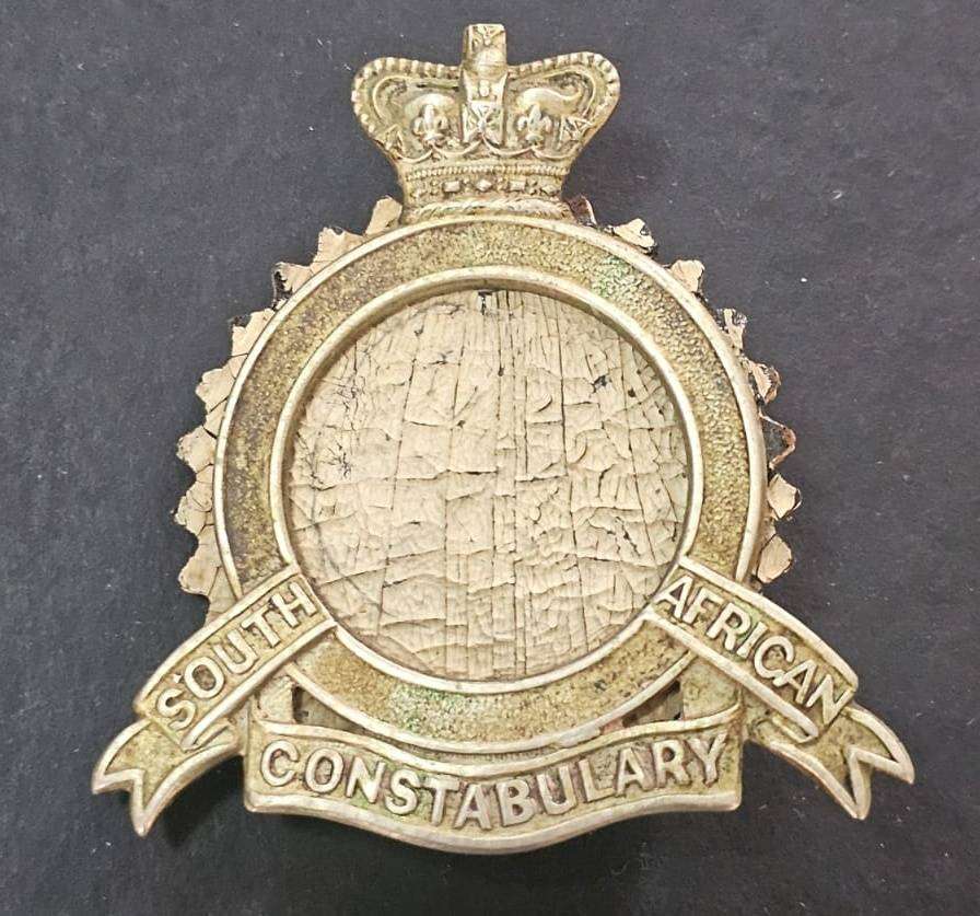 British South African Constabulary (SAC) Boer War White Metal Hat Badge