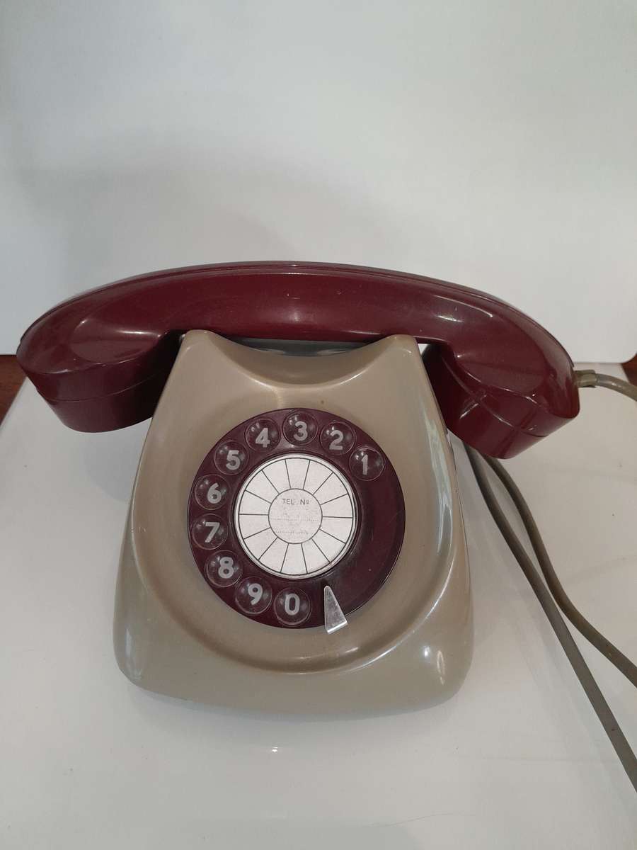 Vintage telephone with rotary dial