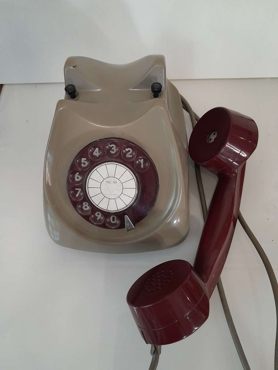 Vintage telephone with rotary dial